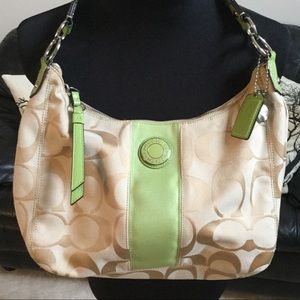 Coach Bag with Lime Green Accents LIKE NEW!